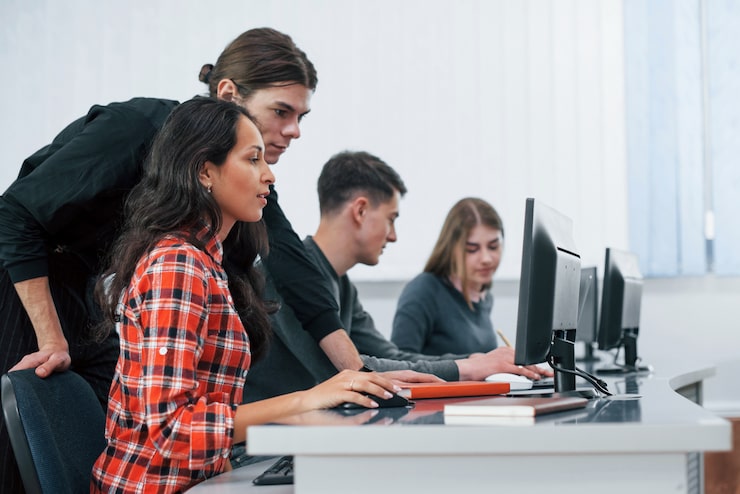 am i doing it right group young people casual clothes working modern office 146671 16514